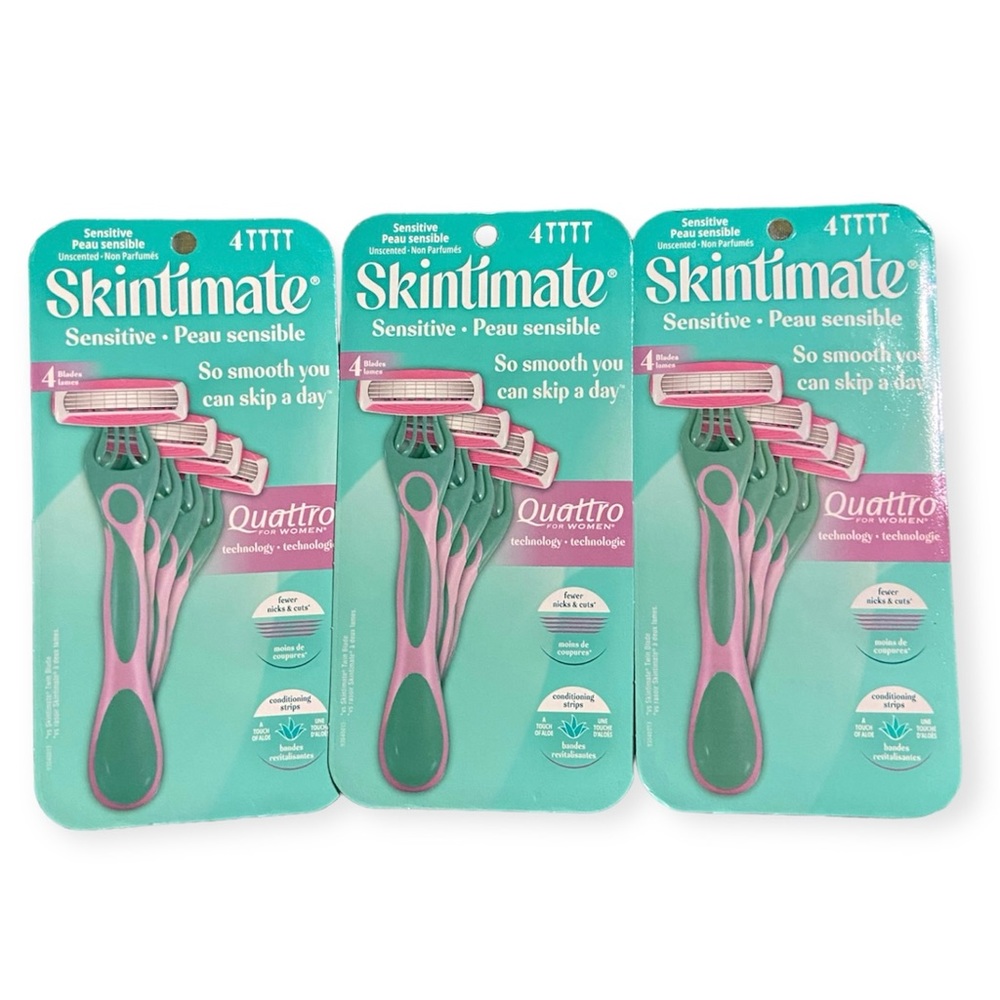 Schick Skintimate Sensitive Razors 4 Blades, 3 sets of 4